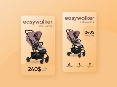 Promo banners for strollers sale advertising banner banner ads banner design design minimal mobile ui promo promotion ui