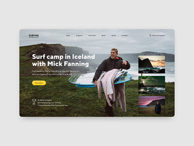 Website for a surfing camp design desktop design digital art iceland landing page landing page design norway surfing typography ui ui design webdesign website design