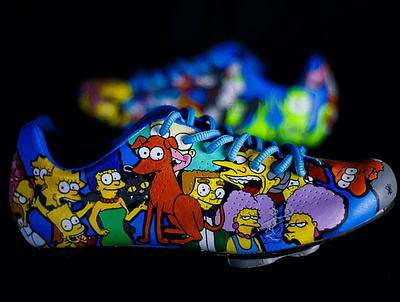Custom Cycling Shoes - The Simpsons custom customshoes cycling design handmade illustration simpsons