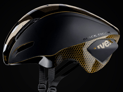 Golden custom – Aero Cycling Helmet blacktiger cycling design fashion golden uvex