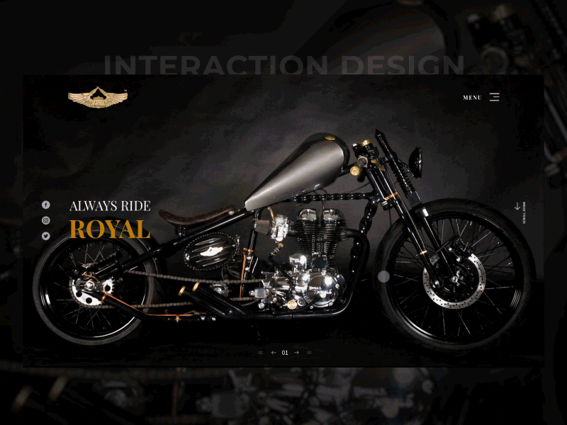 Rajputana Customs Website Redesign Concept animated automotive gif interaction design ui ux web design