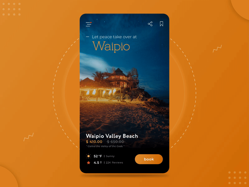 Travel Exploration App | Card Style android app beach booking explore interaction design ios mobile motion graphics mountain rapidgems studio travel ui uiux