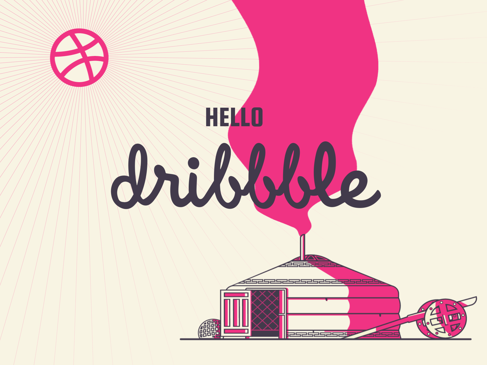 Hello Dribbble illustration motion