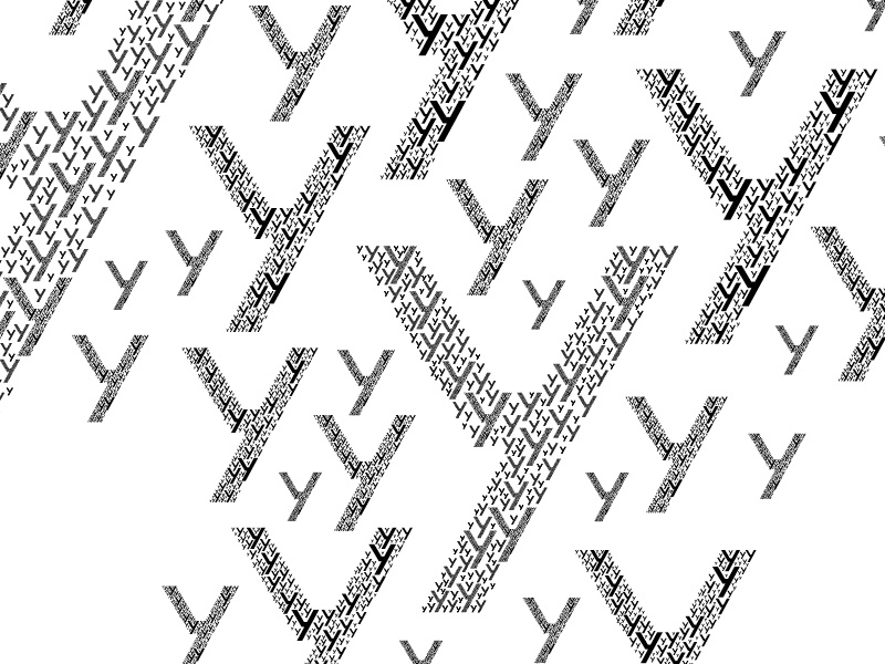 Y2d font test recursive schrift typografie typography y detail