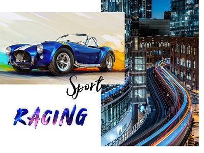 Racing branding children collage art design illustration sport