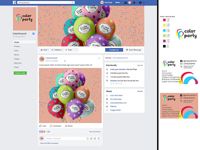 Logatype branding color design facebook indentity logotype mockup party