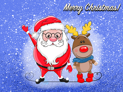 Merry Christmas cartoon children design font design illustration snow