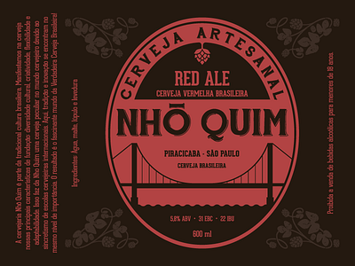 NHÔ QUIM - RED ALE ale beer bier brew bridge craftbeer home brew hop label nho quim red red ale