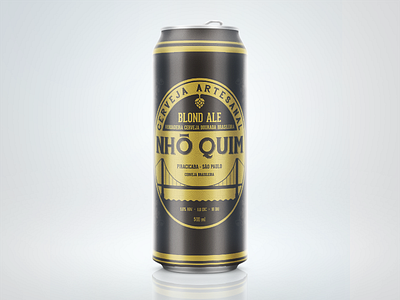 NHÔ QUIM BLOND ALE beer bier biere can cerveja craft tbeer design hop label mockup nho quim packaging