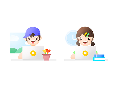 Study book character girl icon illustration student study
