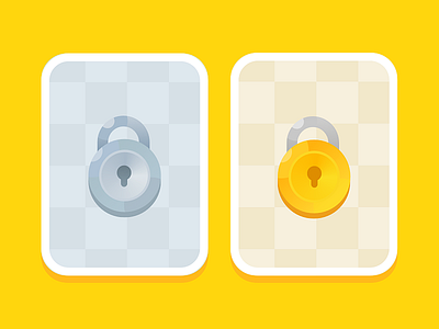 Lock Card card illustration lock password yellow