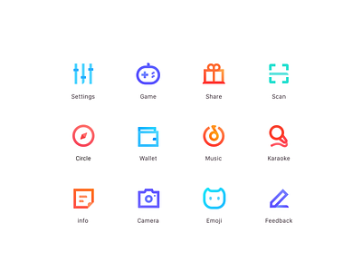ICON camera design emoji game icon illustration music settings wallet