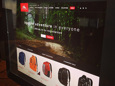 Backpacking backpack e commerce ui web web design