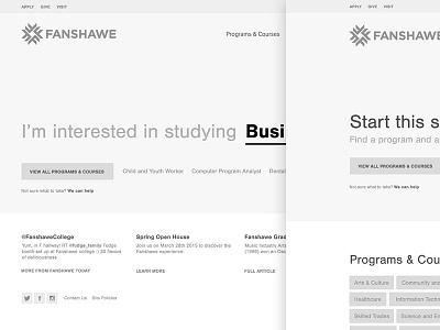 Fanshawe Wireframes college education ui wireframes