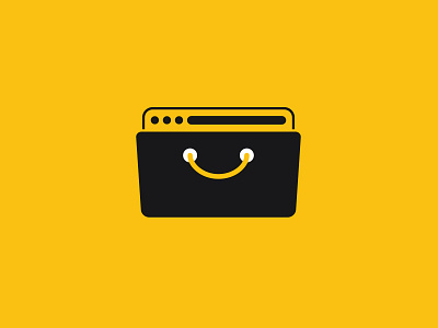 Smiling browser bag branding ecommerce icon logo stores
