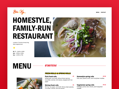 BẮC KỲ design parallax restaurant ui web design website