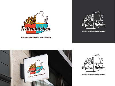 Frittenkitchen - Logo bowl eat fries illustration logo poutine restaurant sauce soup spoon