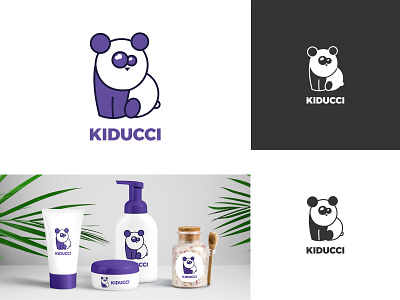 Kiducci - Logo child childish illustration kid logo mum newborn panda purple shop teddybear