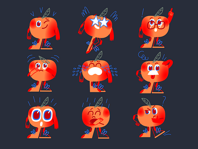 Mr. Mandarin emoji icon illustraion mandarin orange sticker