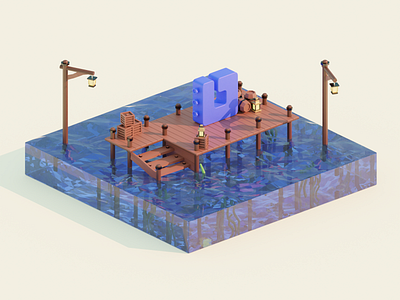 Octohook low-poly scene