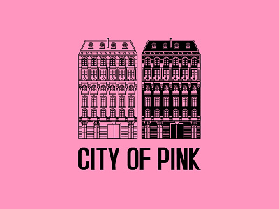 Ausscity - City Of Pink building illustration love paris pink t-shirt