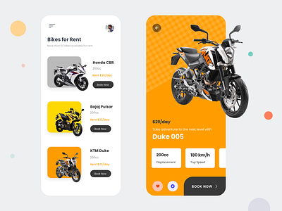 Rent a bike - Mobile App | Free UI Kit