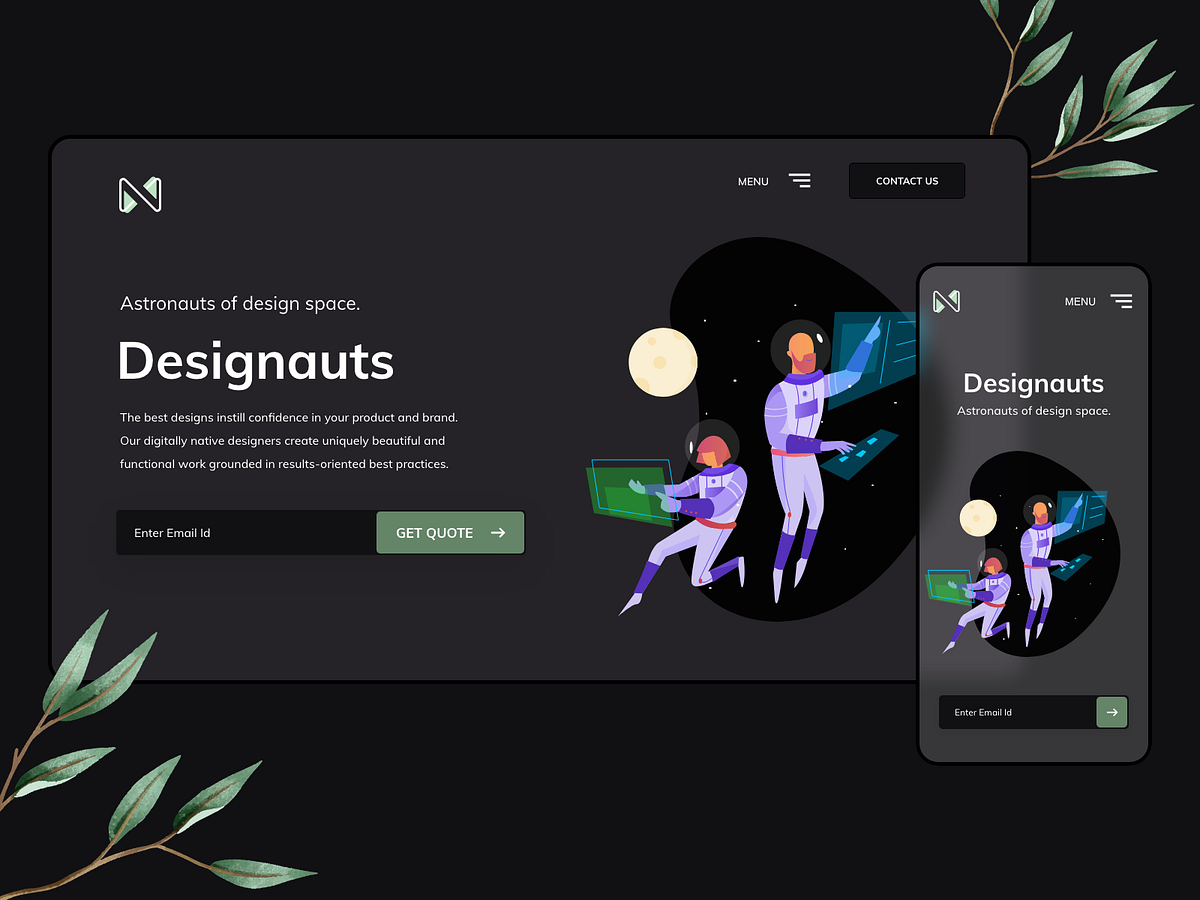 Design Agency Landing Page Dark Mode by Saransh Verma on Dribbble