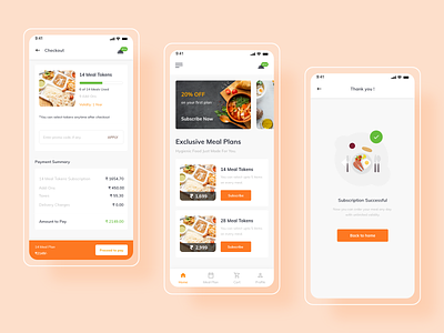 Meal Planner Mobile App | 1 Dribbble Invite food and drink food app food illustration graphic design graphics meal plan meal planner meals mobile mobile app mobile app design mobile design mobile ui payment screen product design subscriptions success message successful uidesign uxdesign