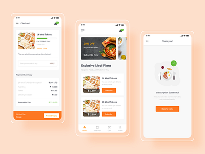 Meal Planner Mobile App | 1 Dribbble Invite