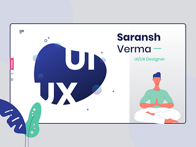 Portfolio UI blue branding header header design header illustration illustration meditating meditation personal branding portfolio portfolio design portfolio page portfolio site portfolio website product page typogaphy uidesign uxdesign uxui webdesign