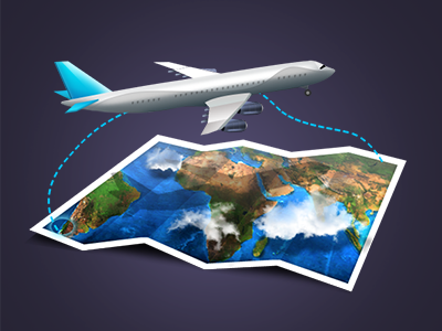travel 3dmax journey map plane tour travel ui