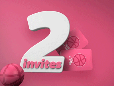 2 Invites Giveaway 3d c4d convite dribbble giveaway invite invites