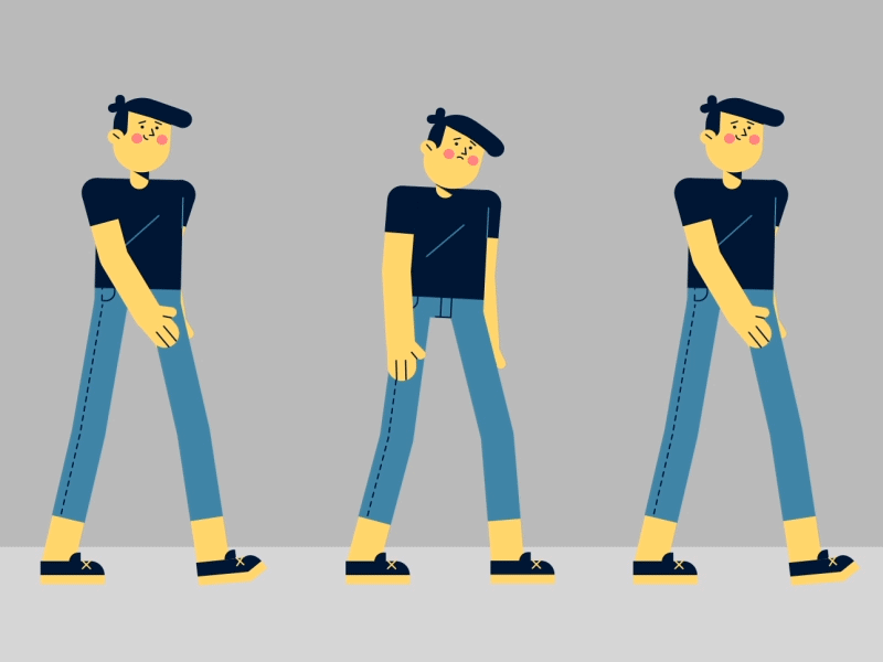 Character Walk Cycle Study 2d after affects animation character character animation duik flat design rigging rubberhose2 super character animator