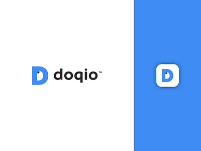 Doqio app application blue bird branding d design digital doc document dribbble flat free icon letter logo management mark style vector website