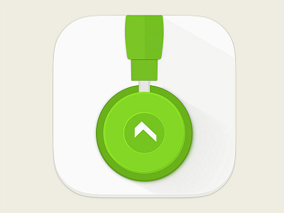 Jukebox Icon clean flat green headphones icon illustration ios ipad iphone jukebox logo music