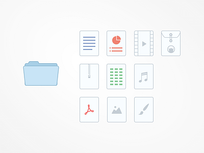 File icons audio creative custom file excel image pdf psd sound video word zip