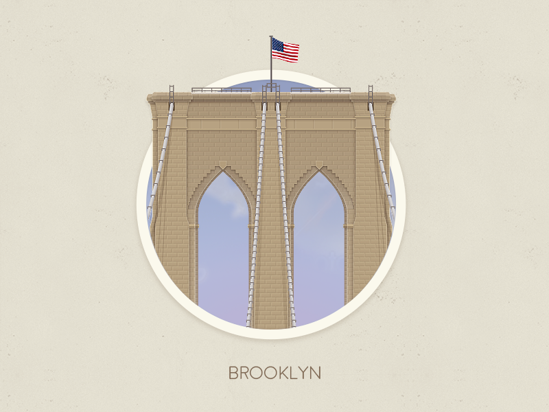 Brooklyn bridge badge adventure badge bridge brooklyn city dreams huge illustration new york nyc photoshop travel