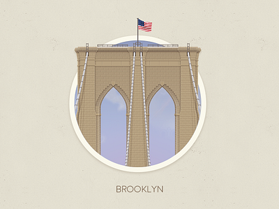 Brooklyn bridge badge adventure badge bridge brooklyn city dreams huge illustration new york nyc photoshop travel