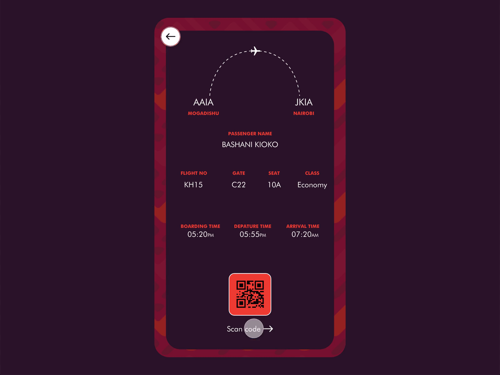 Daily UI - 024 Boarding pass