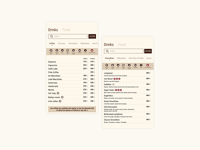 Daily UI - 043 Food/Drink Menu @dailyui adobe xd food menu restaurant ui