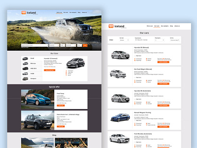 Car rental web design ui ux webdesign