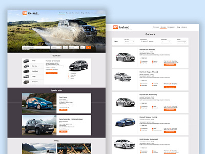 Car rental web design