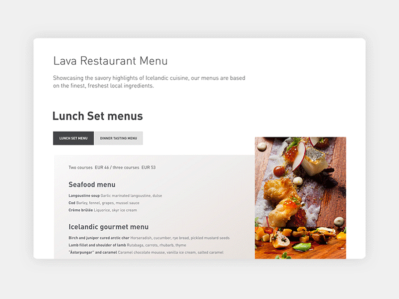 Lava menu design ux web web design webdesign