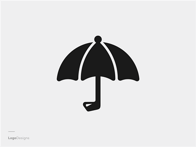 Golf And Umbrella Logo Designs