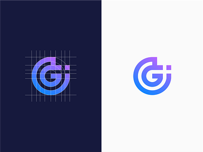 Gi Branding Logo branding design circle logo initials logo a day original process unused