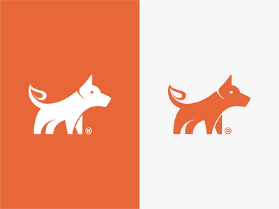 Dog + Leaf Logo designs animal dog leaf logo orange original art tails unique design