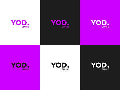 YOD. Design Studio. Draft of the logo abstract design logo minimal point purple studio