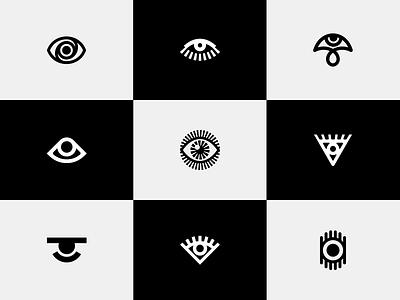 Eye. Icon collection abstract black eye icon minimal white