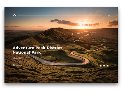 Travel Exploration : Peak District clean interface minimal mountain national park photography travel ui web web design