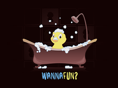 Wanna Fun? animal art digital art duck fun illustration vector